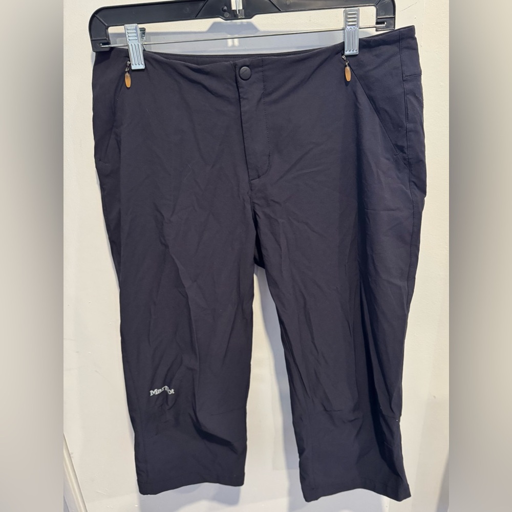 Marmot black Capri pockets hiking walking comfort sports summer office casual M